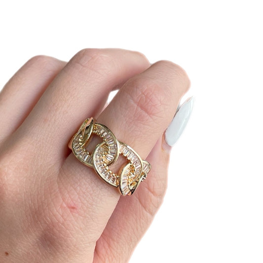 Anillo eslabones zirconias