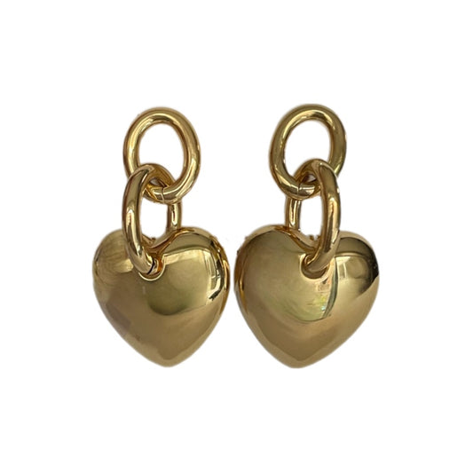 Aretes corazón cadena