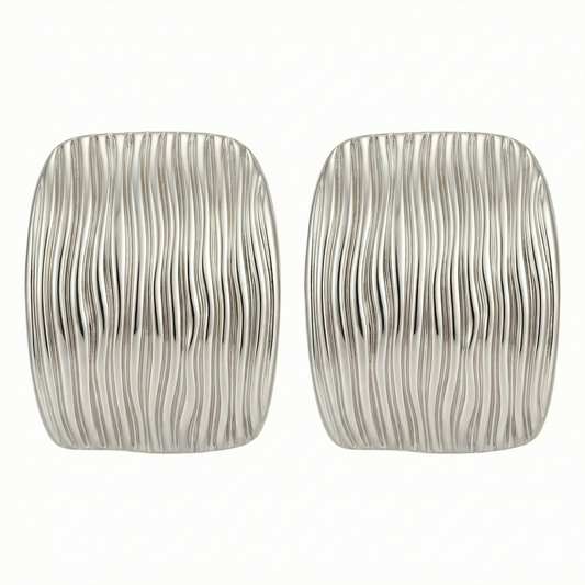 Aretes líneas plateados