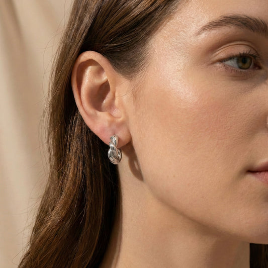 Arracadas cuerda plateadas